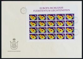 🇱🇮 1973 FDC FEUILLET 1er jour « EUROPA « (LBK 29.00)